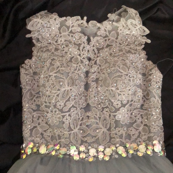 Silver Cocktail Dress MayQueen Couture - Picture 3 of 4